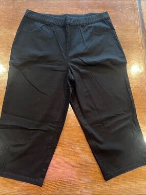 Denim & Co Black Cropped Pull-On Pants